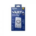VARTA Wireless 20000mAh, 18W gyors vezeték nélküli powerbank, külső töltő akkumulátor, fehér