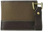 Timberland Set portofel pentru barbati Timberland piele/textil + breloc Canvas & Leather Billfold, Maro inchis