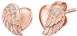 Engelsrufer Pink aurit inele cercei inima cu aripă și zirconi ERE-LILHW-STR