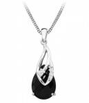 Silver Cat Elegáns nyaklánc fekete cirkónium kővel SC387 - vivantis