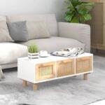 vidaXL Măsuță de cafea alb 80x40x30 cm lemn prelucrat&lemn masiv pin (345618) Masa de cafea