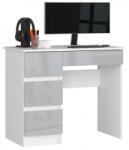 AKORD Íróasztal 90x50cm fehér, magasfényű fémszínű (IP0PBIUMETPOLLEA7)