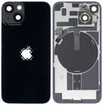 Apple iPhone 14 - Hátsó üveg + Kamera lencse + Fémlemez + Magsafe mágnes (Midnight), Midnight