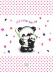  Babastar merev pelenkázó lap 50*70 cm - rózsaszín panda és mamája
