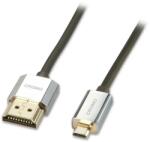 Lindy Cablu High Speed HDMI la micro HDMI-D 4K@60Hz v2.0 CROMO Slim 0.5m (Lindy L41680)