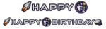  Space, Űr Happy Birthday felirat 192 cm (DPA9914670) - kidsfashion