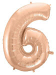 GoDan Rose Gold 6-os szám fólia lufi 92 cm (MLG106343) - kidsfashion