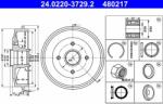 ATE Tambur frana ATE 24.0220-3729.2 (24.0220-3729.2) - automobilus