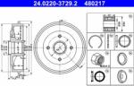 ATE Tambur frana ATE 24.0220-3729.2 - automobilus