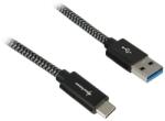 Sharkoon USB 3.1 A-C black / grey 1.0m - Aluminum + Braid - vexio