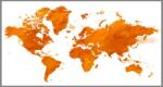 Stiefel Föld fali dekortérkép narancssárga színben keretezett kivitelben 200x140