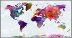 Stiefel Föld fali dekortérkép színes, keretezett kivitelben 200x140 (12700978T-XXL)