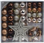 Home&Styling Home&styling Karácsonyfa gömb készlet, műanyag, 45db, Ezüst/Gyöngyház