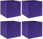 vidaXL Cutii de depozitare 4 buc. violet, 28x28x28 cm, textil nețesut (325211)