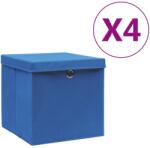 vidaXL Cutii depozitare cu capac, 4 buc. , albastru, 28x28x28 cm (325196) - vidaxl
