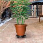 vidaXL Cărucioare de plante cu roți 2 buc. negru diametru 30 cm 170 kg (3143915)