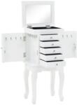 vidaXL Dulap de bijuterii independent, alb (246960) Comoda