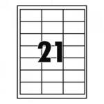  Etikett címke, 63, 5x38, 1mm, 100 lap, 21 címke/lap - bestoffice