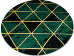 Glamour EMERALD szőnyeg 1020 kör - glamour, elegáns márvány, háromszögek üveg zöld / arany kör 160 cm (AF515)