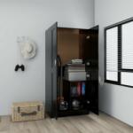 vidaXL Șifonier, negru, 82, 5x51, 5x180 cm, PAL (803435) Garderoba