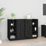 vidaXL Servantă, negru, 120x35x80 cm, lemn masiv de pin (814503) Comoda
