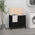 vidaXL Cutie de rufe, negru, 88, 5x44x76 cm, lemn masiv de pin (823583)