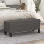 vidaXL Bancă, gri, 100x35x41 cm, piele ecologică (349462)