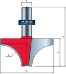 Freud felsőmaró profil D: 63, 5x33, 3; H: 71, 3; A: 12; R: 25, 4; Z: 2 (39-23812)