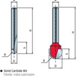 Freud 18-FR Pro felsőmaró félköríves holker D: 25, 4x31, 7; H: 73; A: 12; R: 12, 7; Z: 2 (18-12612)