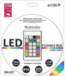Avide 7, 2W RGB IP65 LED szalag bliszter cimezhető 5M Avide (ABLSBL12V5050 30RGB IC65)