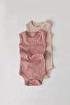 BabyCosy Set de 2 body-uri fara maneci din bumbac organic si modal - Roz/Blush (Marime: 3-6 Luni) (BC-CSYM11107-3)