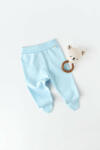 BabyCosy Pantaloni cu Botosei - Bumbac organic Bleu (Marime: 6-9 luni) (BC-CSY5615-6)