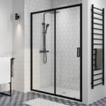 Water Fun Elche || Black 130 toló zuhanyajtó, 190cm, 6mm, NANO (ZBE-1319) - waterfun