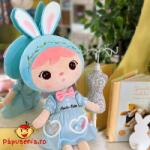 Păpușenia Păpușă Personalizată Iepuriță cu Rochiță Turquoise Papusa
