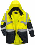Portwest S760 Hi-Vis kéttónusú lélegző kabát sárga/navy színben (S760YNRL)