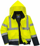 Portwest S266 Hi-Vis kéttónusú bomber kabát sárga/navy színben (S266YNRXS)