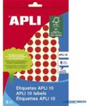 APLI Etikett, 10 mm kör, kézzel írható, színes, APLI, piros, 1008 etikett/csomag (LCA2732) - kecskemetirodaszer