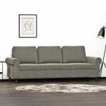 vidaXL Canapea cu 3 locuri, gri deschis, material 180CM catifea (349167) Canapea