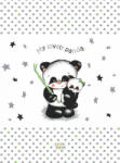  Babastar merev pelenkázó lap 50*80 cm - szürke panda és mamája - babyshopkaposvar