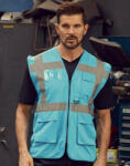 Yoko Uniszex ujjatlan Biztonsági mellény munkaruha Yoko Fluo Executive Waistcoat 2XL, Fluo Narancssárga/Szürke