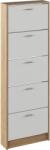 Mobikon Pantofar mdf stejar sonoma alb Mobi 58x18x170.2 cm (0000355477) Pantofar