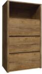 Mobikon Comoda 3 sertare si polita pal stejar lefkas Montana 50x46x103 cm (0000347351) Comoda