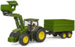 BRUDER Tractor John Deere 7R 350 cu incarcator frontal si remorca - Bruder 03155 (3155)