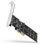 AXAGON PCES-SA4M2 2db belső SATAIII portos + 2db SATA M. 2 foglalat PCI-Express kártya (PCES-SA4M2) (PCES-SA4M2)
