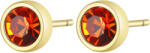 S`Agapõ Aranyozott acél fülbevaló piros kristályokkal CLICK SCK28