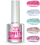 Crystal Nails - CONFETTI TOP GEL - MATTE BLACK - 4ML