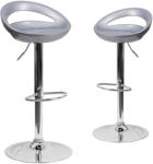 Timelesstools 2 buc scaune de bar Kitti-argintiu (HOP1001244-5)
