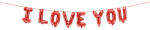 PartyDeco S. r. o Fólia lufi, I Love You, piros betükből