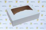 Szidibox Karton Süteményes doboz, tortadoboz, fehér, ablakos, fóliás, 31x22x8cm P1175 (SZID-01282)