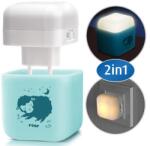 reer 2in1 SleepLight éjjeli fény konnektorba tölthető, szabadon használható kék bárányos